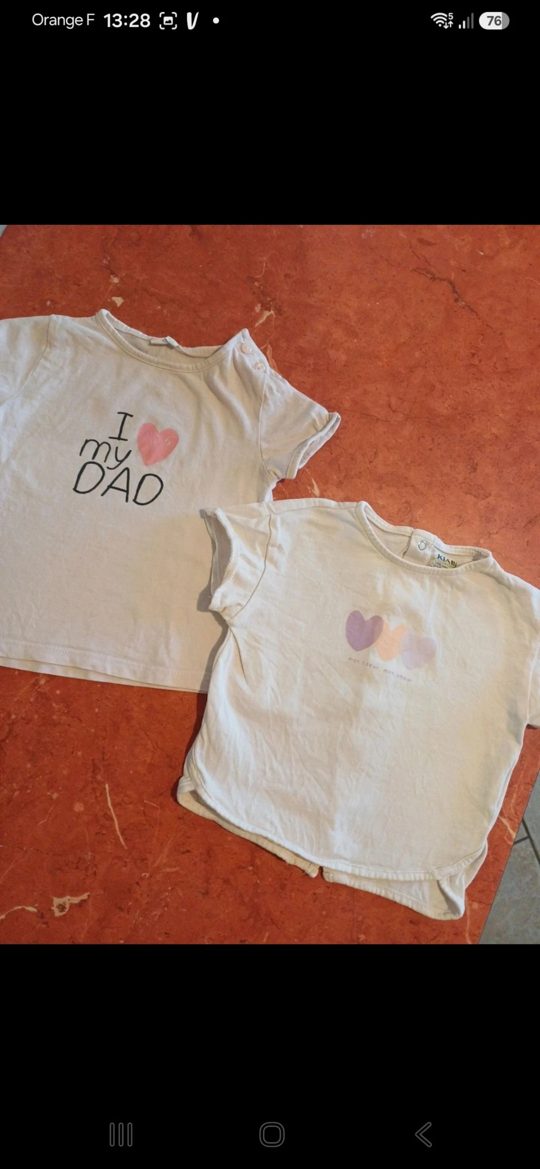 Lot de 2 T.shirts bébé taille 9 mois